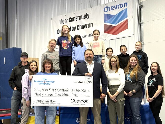 Chevron donation funds new floor at Ray gymnastics gym
